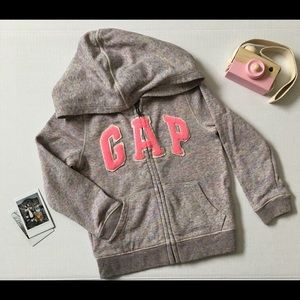 Baby Gap Hoodie Sweatshirt Zip Up Pink Rainbow